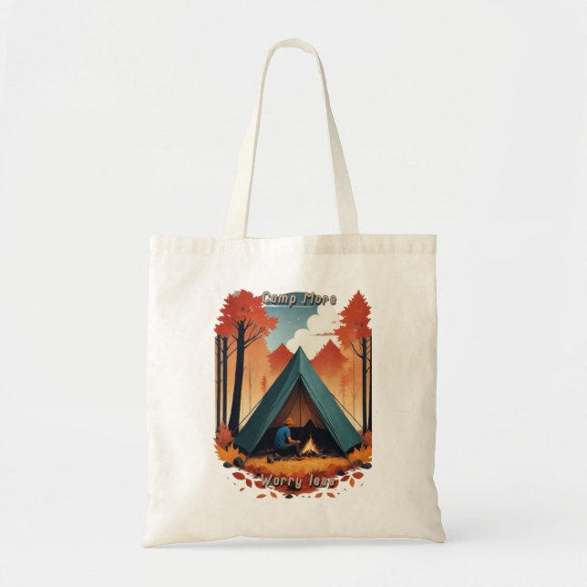 Bolsa Tote Acampamento Mais, Menos Preocupação (Frente)
