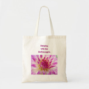 Bolsa Tote Acampando com a Flor Dália de Seu Nome Personaliza