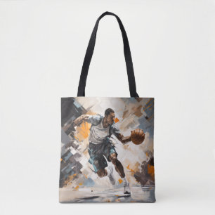 Bolsa Tote Ação de basquetebol Esporte Pintura de Abstrato