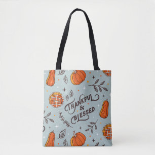 Bolsa Tote Ação de Graças e Abençoado