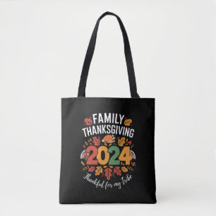 Bolsa Tote Ação de Graças em Família 2024 Agradecido Por Minh