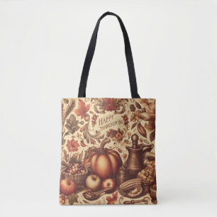 Bolsa Tote Ação de Graças Feliz Vintage/Classic