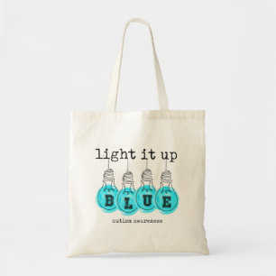 Bolsa Tote Acenda-O Com O Azul Autismo Atenção Premium T-Shir