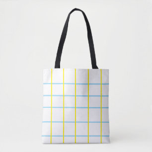 Bolsa Tote Acessórios de terno amarelo, azul e branco unissex