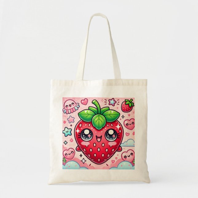 Bolsa Tote Acessórios do saco de doação de morango (Frente)
