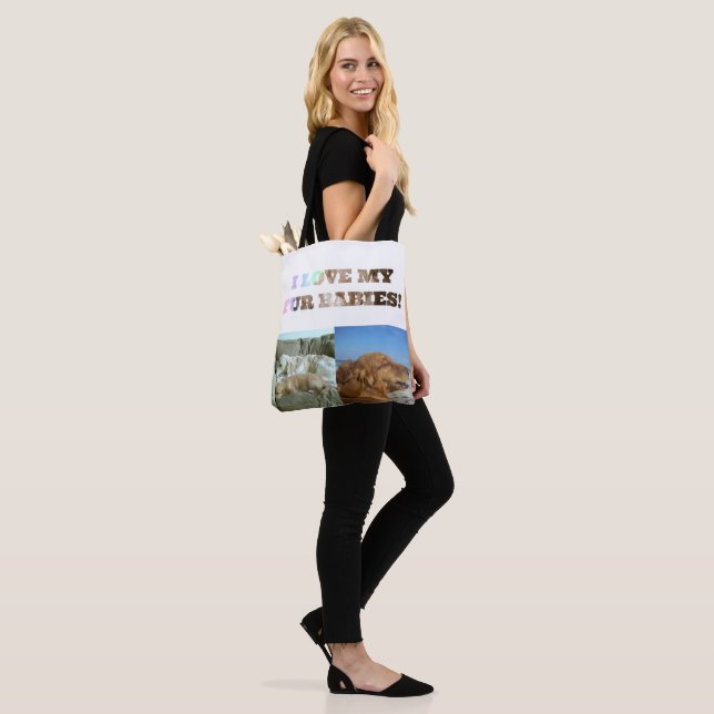 Bolsa Tote Acompanhante de Impressão de Pata com Design de Co (No(a) Modelo)