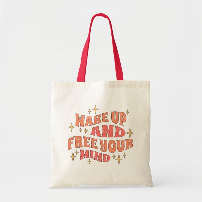 Bolsa Tote Acorde e Libere sua Mente (Frente)
