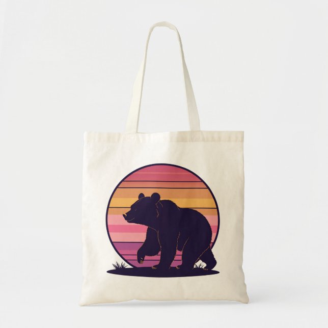 Bolsa Tote Acorde-se - Socorro Retro Urso Engraçado (Frente)