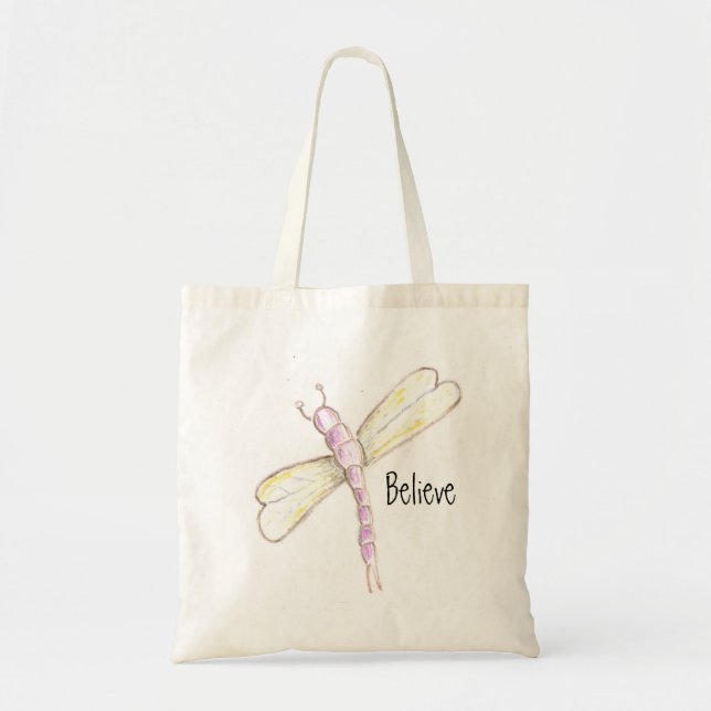 Bolsa Tote Acredite a sacola da libélula (Frente)