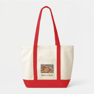 Bolsa Tote Acredite em Sacolas de Amor Folhas de Outono Coraç