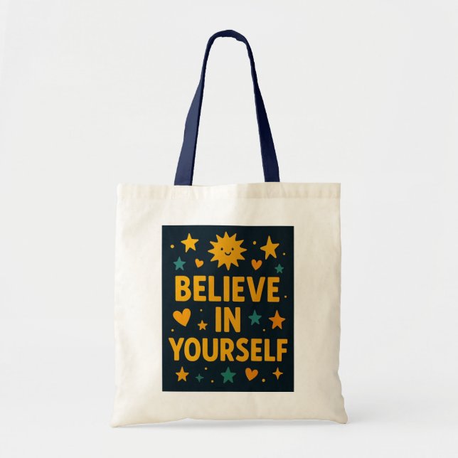 Bolsa Tote Acredite em si mesmo, motivational Cote Tote (Frente)