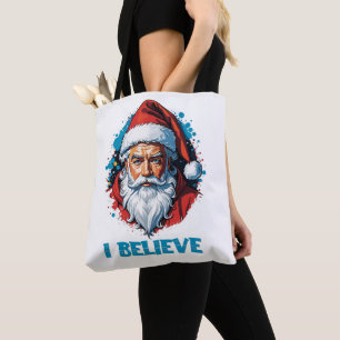 Bolsa Tote Acredito em Santa Claus Grafite Style Design