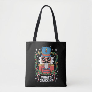 Bolsa Tote Acrilata de Natal O que está rachando Natal engraç