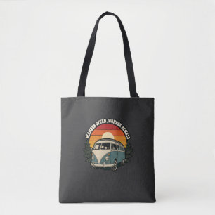 Bolsa Tote Adesivo de Viagem de Van Retro Pôr do Sol Wanderlu