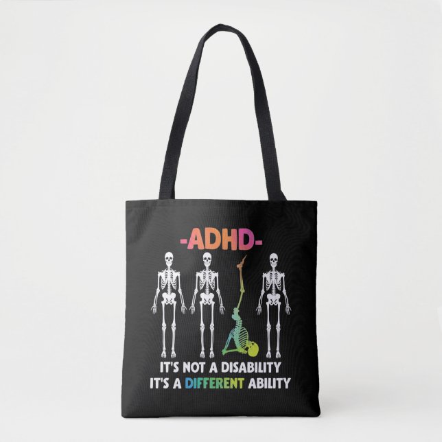 Bolsa Tote ADHD não incapacitante Diferente habilidade Esquel (Frente)