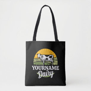 Bolsa Tote ADIÇÃO DENOMINAÇÃO Vaca de Holstein de Fazenda Lát