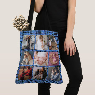 Bolsa Tote ADICIONAR a brilha azul do Dia de as mães FOTOS