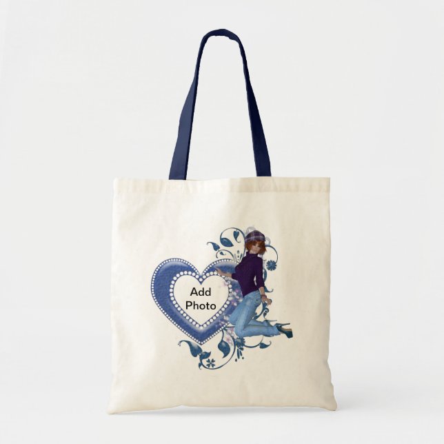 Bolsa Tote Adicionar barra de fotos (Frente)