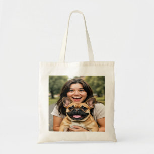 Bolsa Tote Adicionar Foto de Bulldog Francês Personalizar