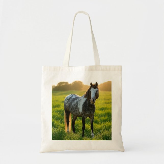 Bolsa Tote Adicionar Foto de Cavalo Personalizar (Frente)