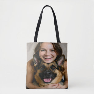 Bolsa Tote Adicionar Foto de Pastor Alemão Personalizar