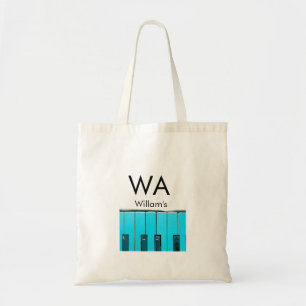 Bolsa Tote Adicionar letra inicial monograma nome texto piano