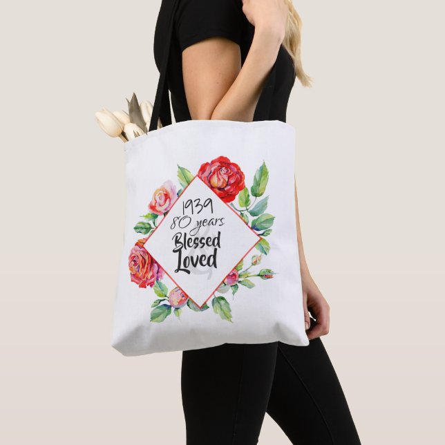 Bolsa Tote ADICIONAR Nascer Ano Aniversário Presente para Ros (Close Up)