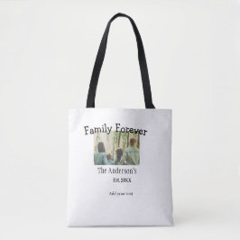 Bolsa Tote Adicionar nome de família foto ano rusticidade fer