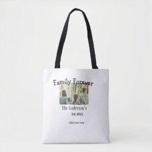 Bolsa Tote Adicionar nome de família foto ano rusticidade fer