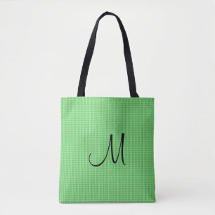Bolsa Tote Adicionar Nome do Monograma Texto Verde Amarelo