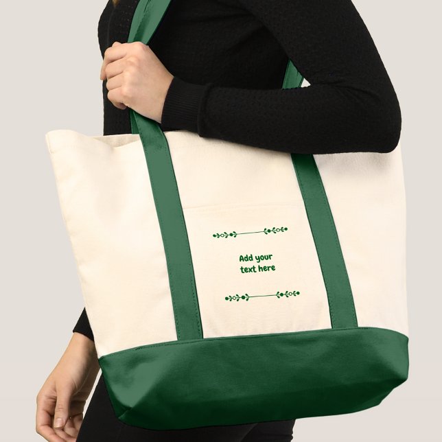 Bolsa Tote Adicionar nome em texto verde (Criador carregado)