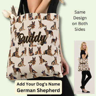 Bolsa Tote Adicionar nome, German shepherd