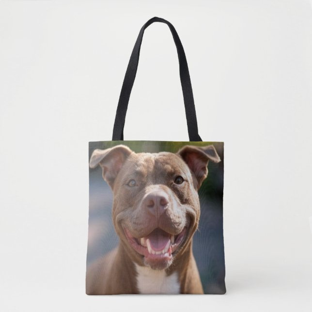 Bolsa Tote Adicionar Personalização de Foto Bull de Pit (Frente)