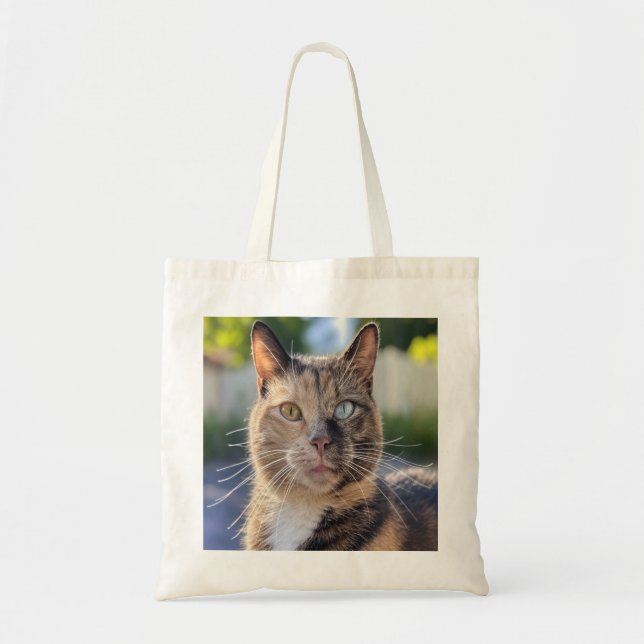 Bolsa Tote Adicionar Personalização de Foto de Cat (Frente)