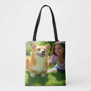 Bolsa Tote Adicionar Personalização de Foto Pet Personalizar