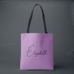 Bolsa Tote Adicionar Seu Nome Ou Lavanda De Presente De Dia d<br><div class="desc">Substitua O Texto Do Nome Do Script Aqui O Elegante Design Minimalista Da Tipografia Do Modelo Da Típografia Moderna Que Compra A Sacola De Tota Do Ombro.</div>