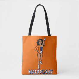 Bolsa Tote Adicionar um Nome Dançarino Laranja Azul-Marinho #