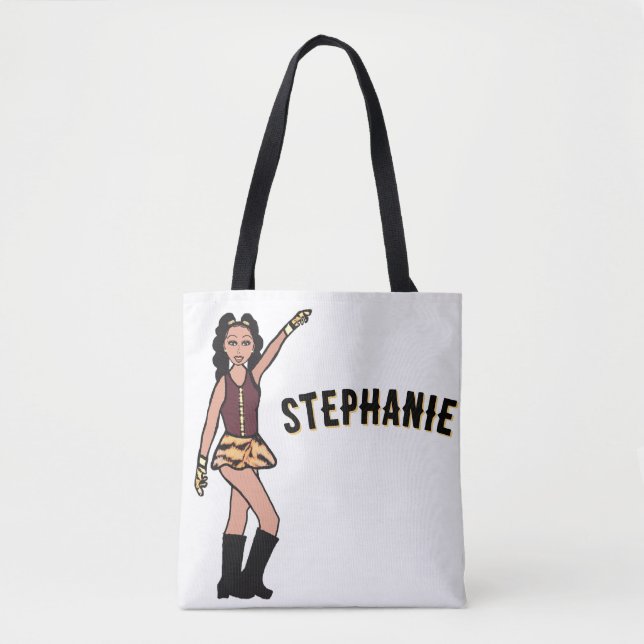 Bolsa Tote Adicionar Um Nome Estilo De Tigre Maroon #4 (Frente)