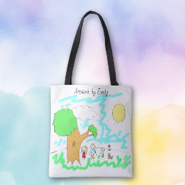 Bolsa Tote Adicione a Trabalho de arte do seu Filho a isto