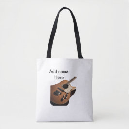 Bolsa Tote Adicione o nome do texto guitarra acústica castanh