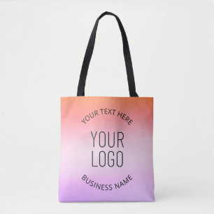 Bolsa Tote Adicione seu logotipo Cores de gradiente sunset