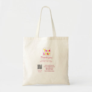 Bolsa Tote adicione seu logotipo / design aqui texto Q R simp