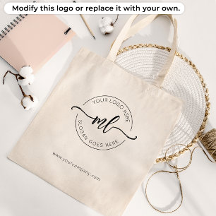 Bolsa Tote Adicione Seu Logotipo Elegante Monograma Inicial B