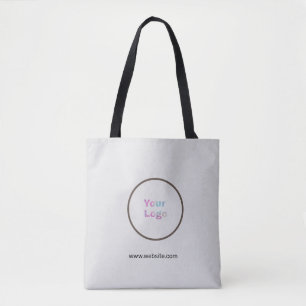 Bolsa Tote adicione seu logotipo empresarial simples minimali