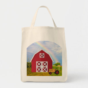 Bolsa Tote Adicione seu nome ao Red Barn com o Blue Sky