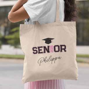 Bolsa Tote Adicione Seu Nome Rosa Ano Graduada Senior