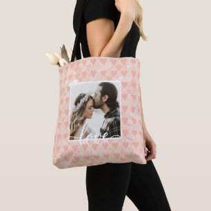 Bolsa Tote Adicione seus próprios corações personalizados 