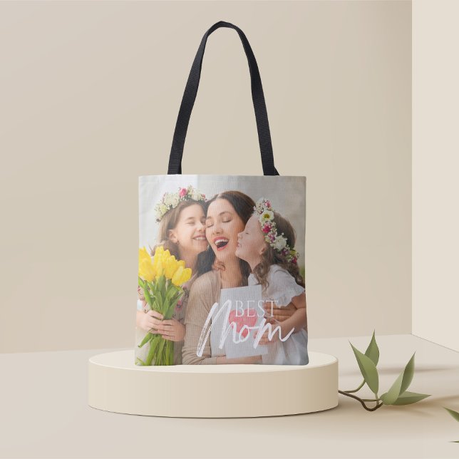 BOLSA TOTE ADICIONE SUA FOTO MELHOR MÃE  (Criador carregado)