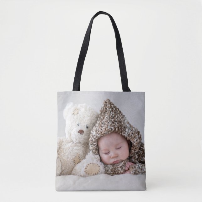 Bolsa Tote Adicione Sua Própria Foto Personalizada em Dois La (Frente)