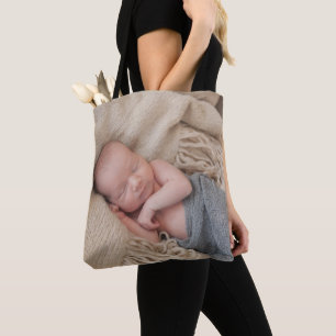 Bolsa Tote Adicione sua própria foto personalizada frontal e